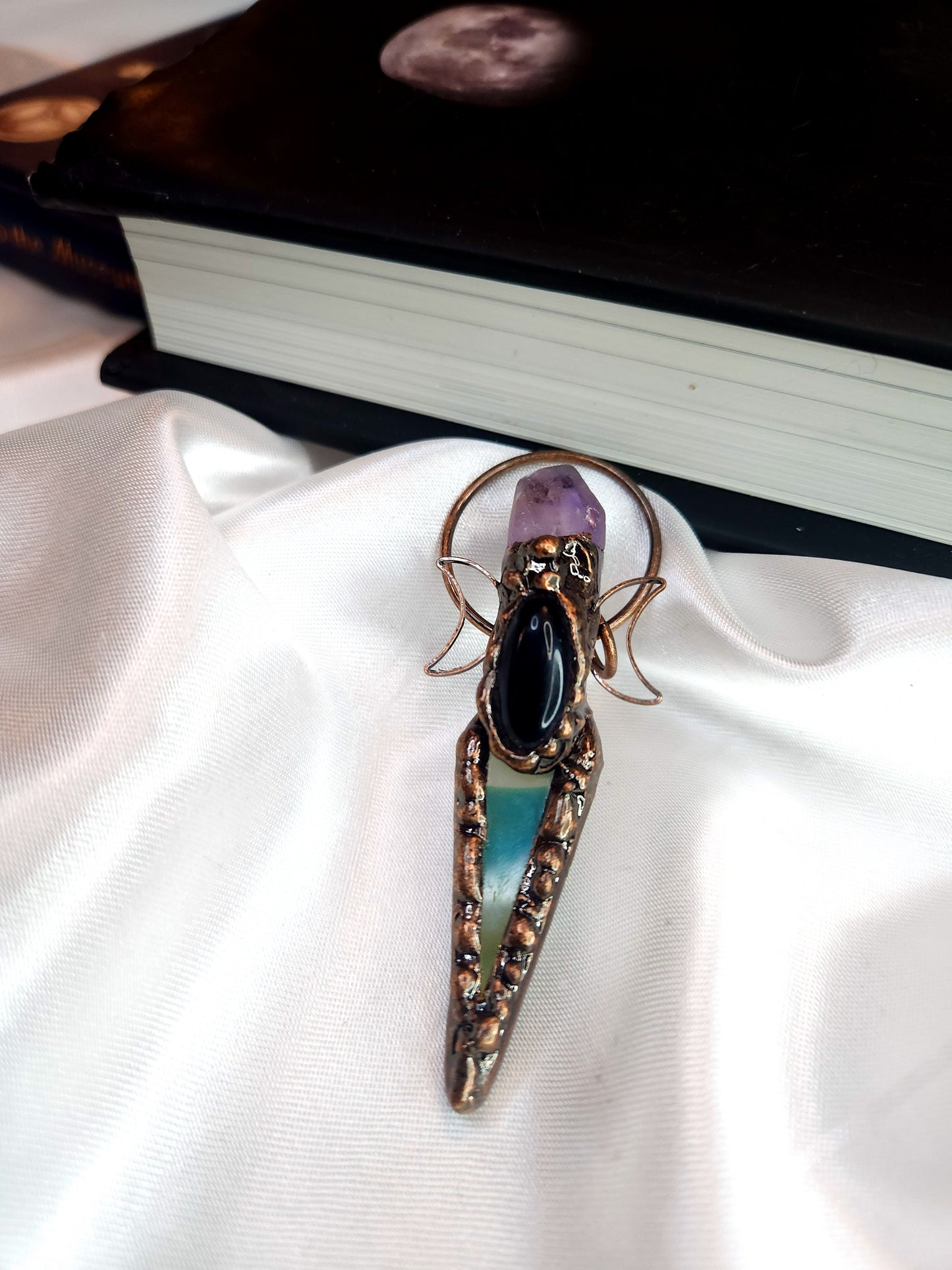 Amethyst, Obsidian Pendulum